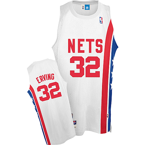  NBA New Jersey Nets 32 Julius Erving Soul Swingman Home White Jersey